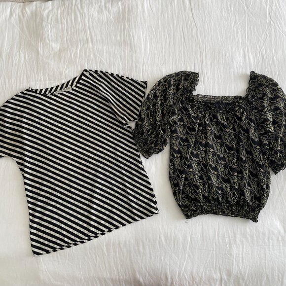 Vintage B&W Patterned Top Bundle (sz 8) - Picture 3 of 10